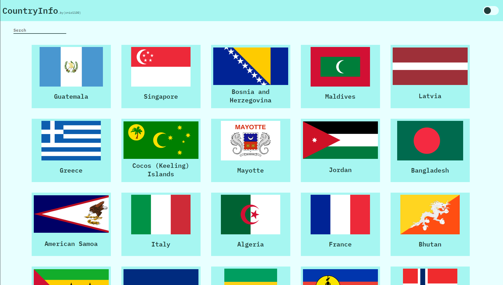 Country Info Oskar - Frontend Developer Portfolio